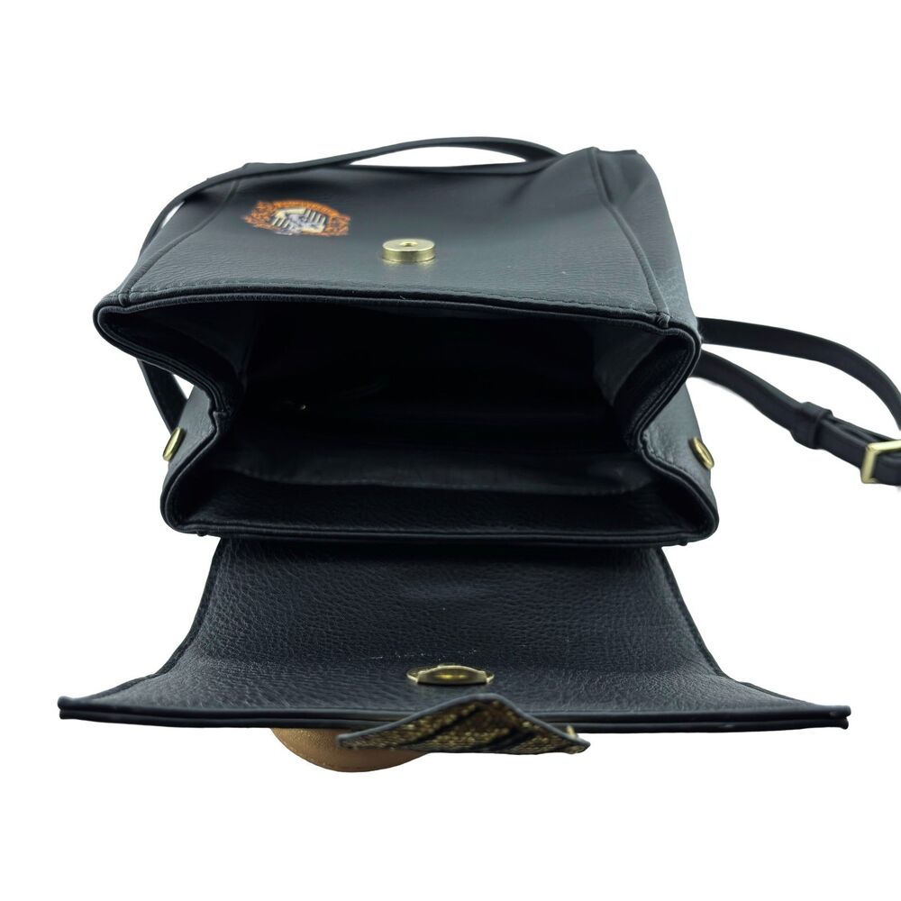 Danielle Nicole Harry Potter Hufflepuff Uniform Mini Backpack Purse Black Gold - Picture 4 of 6